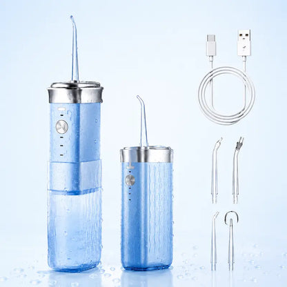Mini Water Flosser for Travel, Cordless Oral Irrigator IPX7 Waterproof, 180Ml Large Tank Portable Dental Cleaner, USB Rechargeable, Multi-Mode Teeth & Gum Care for Braces & Sensitive Teeth