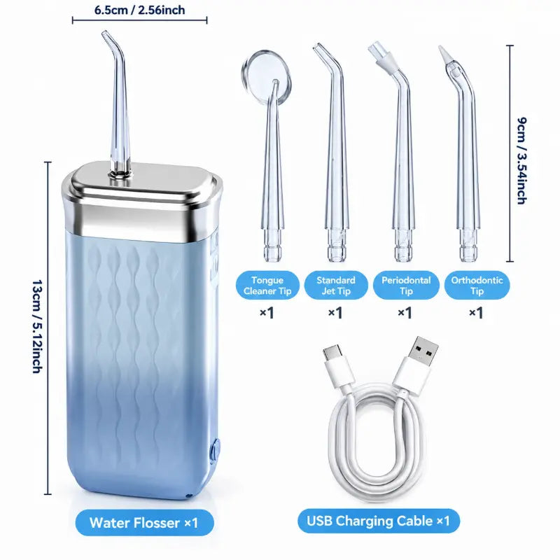 Mini Water Flosser for Travel, Cordless Oral Irrigator IPX7 Waterproof, 180Ml Large Tank Portable Dental Cleaner, USB Rechargeable, Multi-Mode Teeth & Gum Care for Braces & Sensitive Teeth