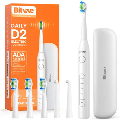Bitvae C1/C5/C6 Cordless Plastic Oral Irrigator Flosser - Rechargeable (40-Day Battery Life Included), Powerful, IPX7 Waterproof, Adjustable Nozzle, USB Port, 60S Full Mouth Clean, Gum Health, Selfcare Dental Kit