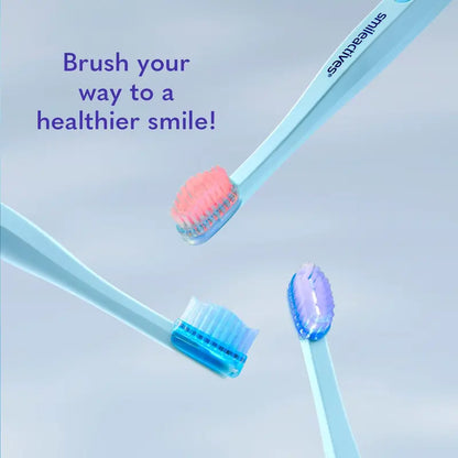 Smileactives Tribeam Edge LED Manual Toothbrush for Whitening Support - 3 Light Modes, 2-Minute Timer, No Vibration