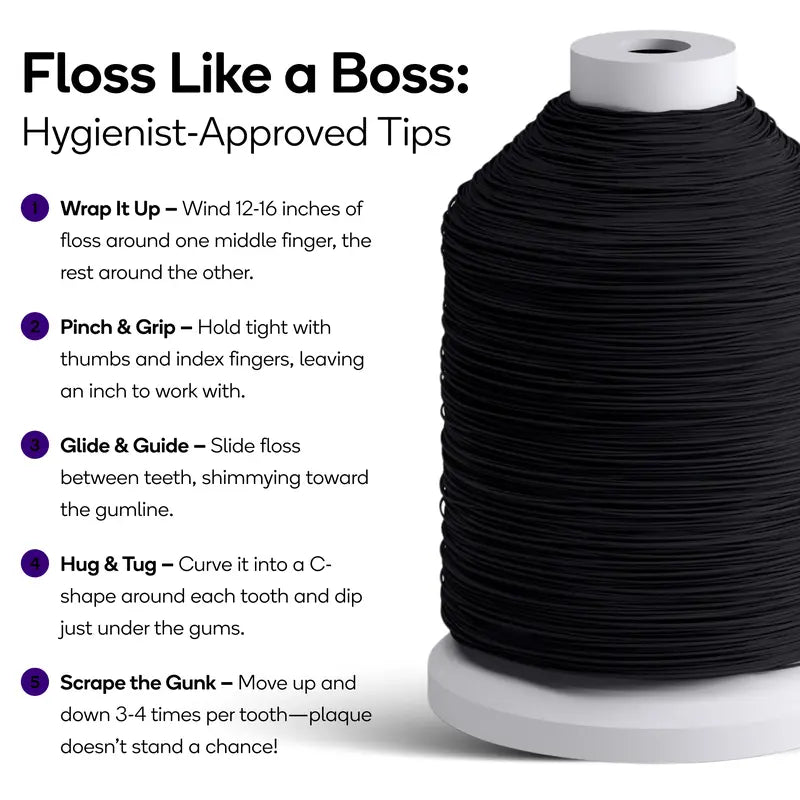 Big Floss Dispenser & Pre-Filled Whitening Trays Bundle-273 Yards, XL Size, Expanding Floss for Superior Plaque Removal,Advanced At-Home Dental White Trays Kit, 6 Trays, 3 Treatments, Visibly Whiter Teeth after One Use