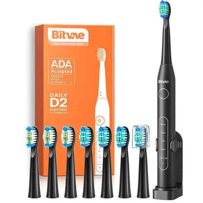 Bitvae C1/C5/C6 Cordless Plastic Oral Irrigator Flosser - Rechargeable (40-Day Battery Life Included), Powerful, IPX7 Waterproof, Adjustable Nozzle, USB Port, 60S Full Mouth Clean, Gum Health, Selfcare Dental Kit