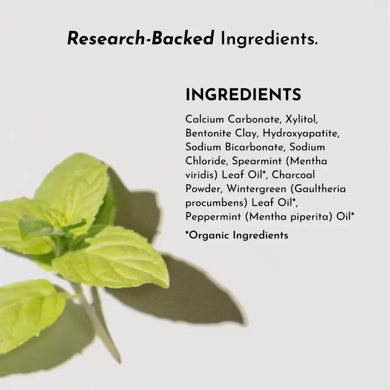 Just Ingredients Remineralizing Tooth Powder - 1.8 Oz - Supports Remineralization & Whitening* - Fluoride-Free Oral Care - Hydroxyapatite, Bentonite & Mineral-Rich Ingredients