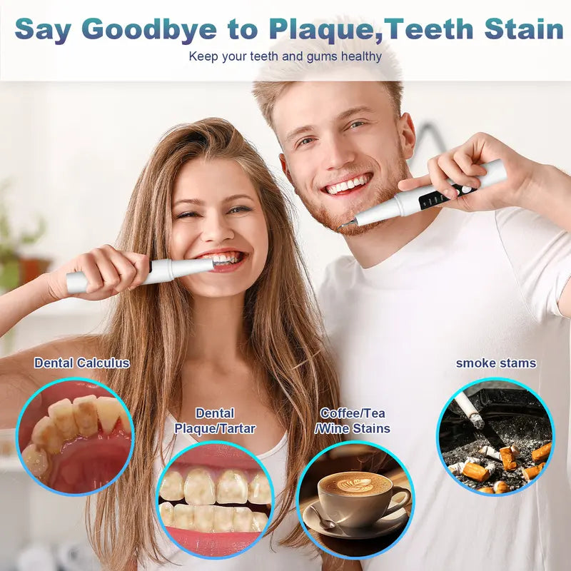 【Free Shipping】Ultrasonic Plaque Cleaner Oral Care Kit - Electric Toothbrush with USB Cable, Soft-To-Super Modes, Tartar Remover Tool for Human Use to Remove Tartar and Stains