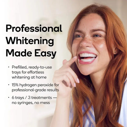 Big Floss Dispenser & Pre-Filled Whitening Trays Bundle-273 Yards, XL Size, Expanding Floss for Superior Plaque Removal,Advanced At-Home Dental White Trays Kit, 6 Trays, 3 Treatments, Visibly Whiter Teeth after One Use