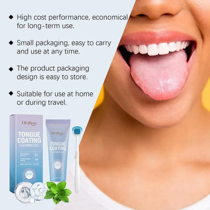 Tongue Cleaning Gel - Fresh Breath Oral Care Multi-Pack, Daily Mouth Odor Removal, Hygienic Dental Cleansing Solution Gentle Cleanser