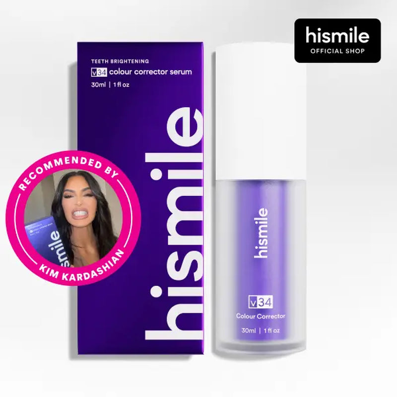 [NEW] [Hismile] V34 Colour Corrector Serum Value Set, Tooth Stain Concealer, Temporary Brightening Booster, Purple Toothpaste, Colour Correcting