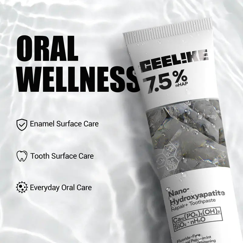 CEELIKE Hydroxyapatite Toothpaste 3-Pack, Fluoride-Free Oral Care Products for Adults, Gentle Mint Flavor, Enamel Repair & Strengthening, Remineralize Teeth, Teeth Whitening & Breath Freshening