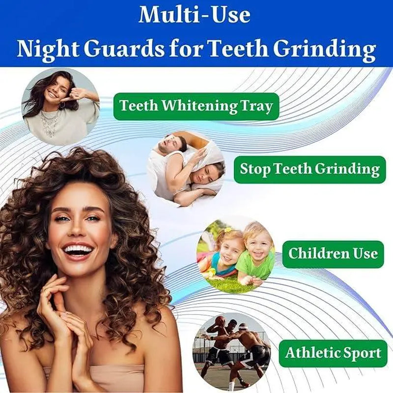 Adults' 4-Pack Unscented EVA Moldable Mouth Guards - Mouthpiece, Clenching Stopper, Reusable, Easy-To-Carry Protective Case, Personalized Fit Night Guard for Teeth Grinding, Sports & Whitening, Easy-To-Follow Instructions
