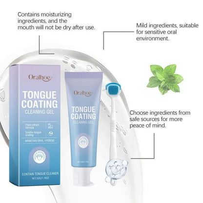 Tongue Cleaning Gel - Fresh Breath Oral Care Multi-Pack, Daily Mouth Odor Removal, Hygienic Dental Cleansing Solution Gentle Cleanser