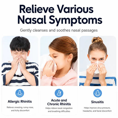 100% Authentic PHOFAY Medical Grade Nasal Irrigator, Dual-Powered Rechargeable Multi-User System with Adjustable Modes, 30 Unscented Saline Solution Packets, 2 Nose Pillow Sets, Gentle Formula Oral Silicone for Sinus Relief & Unscented Nasal Cleaning
