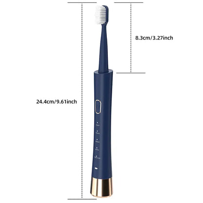 GMUX Sonic Electric Toothbrush - Cordless Rechargeable Adult Bathroom Gadget with 8 Dupont Bristle Heads, 5 Modes, Smart Timer, IPX7 Waterproof, USB Charge, 500Mah Battery, Couples Cool Gifts for Adults, Self Care & Personal Care Gadgets