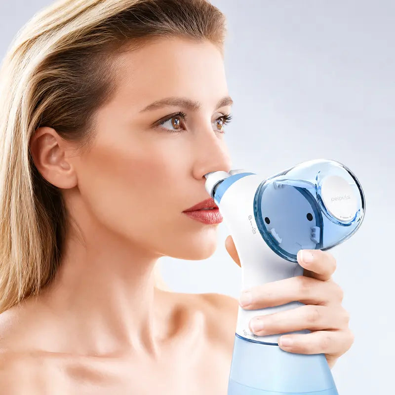 100% Authentic PHOFAY Medical Grade Nasal Irrigator, Dual-Powered Rechargeable Multi-User System with Adjustable Modes, 30 Unscented Saline Solution Packets, 2 Nose Pillow Sets, Gentle Formula Oral Silicone for Sinus Relief & Unscented Nasal Cleaning