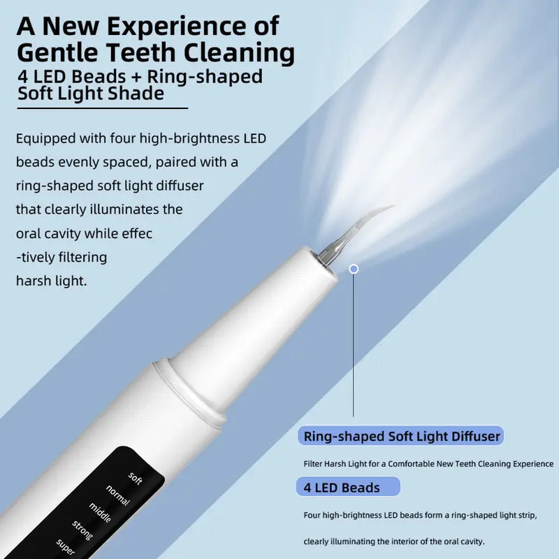 【Free Shipping】Ultrasonic Plaque Cleaner Oral Care Kit - Electric Toothbrush with USB Cable, Soft-To-Super Modes, Tartar Remover Tool for Human Use to Remove Tartar and Stains