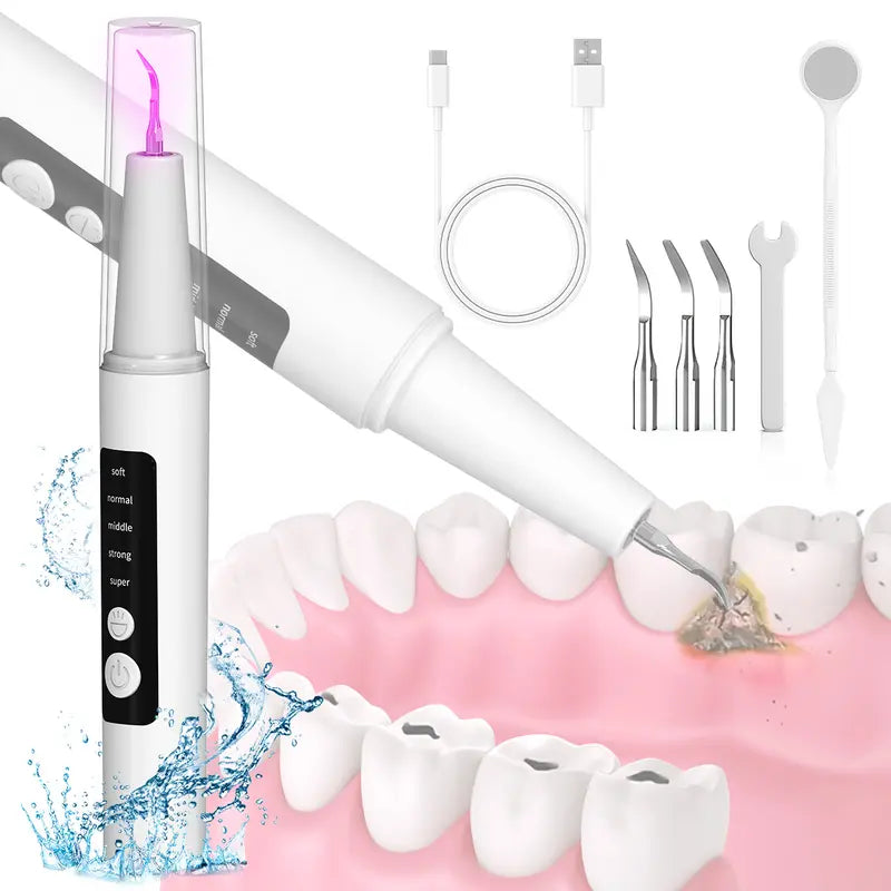 【Free Shipping】Ultrasonic Plaque Cleaner Oral Care Kit - Electric Toothbrush with USB Cable, Soft-To-Super Modes, Tartar Remover Tool for Human Use to Remove Tartar and Stains