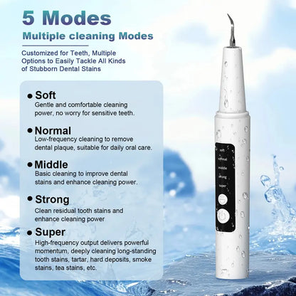 【Free Shipping】Ultrasonic Plaque Cleaner Oral Care Kit - Electric Toothbrush with USB Cable, Soft-To-Super Modes, Tartar Remover Tool for Human Use to Remove Tartar and Stains