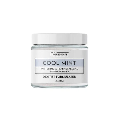 Just Ingredients Remineralizing Tooth Powder - 1.8 Oz - Supports Remineralization & Whitening* - Fluoride-Free Oral Care - Hydroxyapatite, Bentonite & Mineral-Rich Ingredients