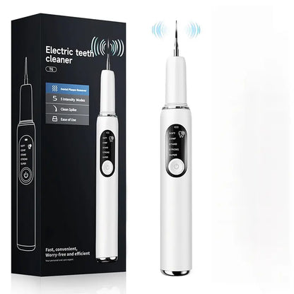 Plaque Remover Electric Tooth Cleaner with LED Light - Rechargeable Tartar Removal Kit for Adults, Oral Daily Cleansing, 5 Replaceable Heads, 2 Modes, 2 Replaceable Heads Included, Home Use