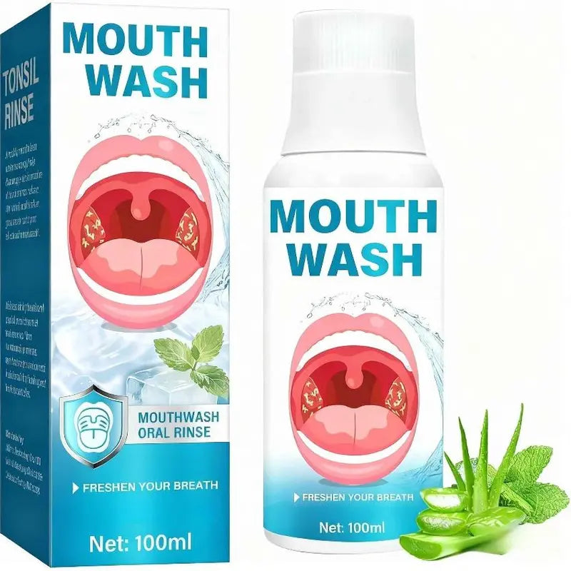 Alcohol-Free Coconut Oral Rinse Mouthwash - Liquid, Mint, Non-Medical, No Harsh Additives, Tonsil Stone Care, Youth Daily Use, Breath Freshening, 120Ml Bottle