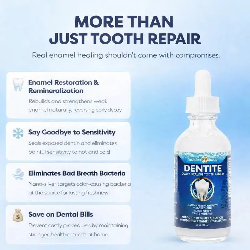 Dentite Tooth Armor Daily Oral Care for Sensitive Teeth & Anti-Cavity Support with Nano Hydroxyapatite & Theobromine Sprays Brush Toothbrush