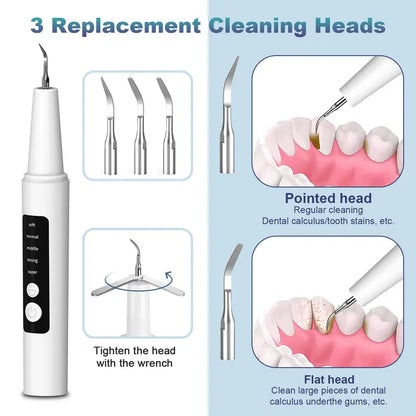 【Free Shipping】Ultrasonic Plaque Cleaner Oral Care Kit - Electric Toothbrush with USB Cable, Soft-To-Super Modes, Tartar Remover Tool for Human Use to Remove Tartar and Stains