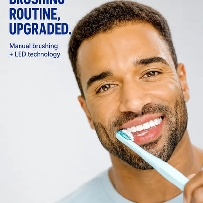 Smileactives Tribeam Edge LED Manual Toothbrush for Whitening Support - 3 Light Modes, 2-Minute Timer, No Vibration