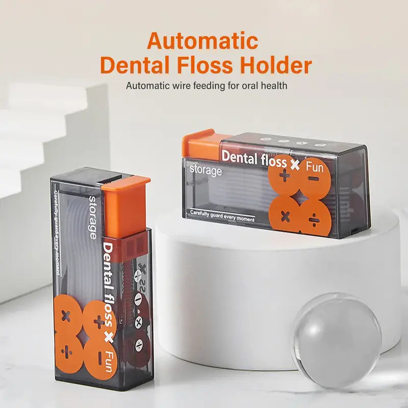 Portable Floss Dispenser, Interdental Flosser, 1 Count Automatic Toothpick Holder, Toothpick Storage Box for Home & Travel, Home Organizer, Oral Care Supplies, Dental Accessories