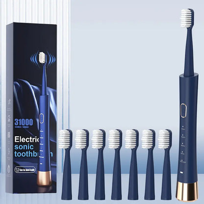 GMUX Sonic Electric Toothbrush - Cordless Rechargeable Adult Bathroom Gadget with 8 Dupont Bristle Heads, 5 Modes, Smart Timer, IPX7 Waterproof, USB Charge, 500Mah Battery, Couples Cool Gifts for Adults, Self Care & Personal Care Gadgets