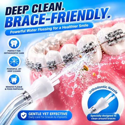 Mini Water Flosser for Travel, Cordless Oral Irrigator IPX7 Waterproof, 180Ml Large Tank Portable Dental Cleaner, USB Rechargeable, Multi-Mode Teeth & Gum Care for Braces & Sensitive Teeth