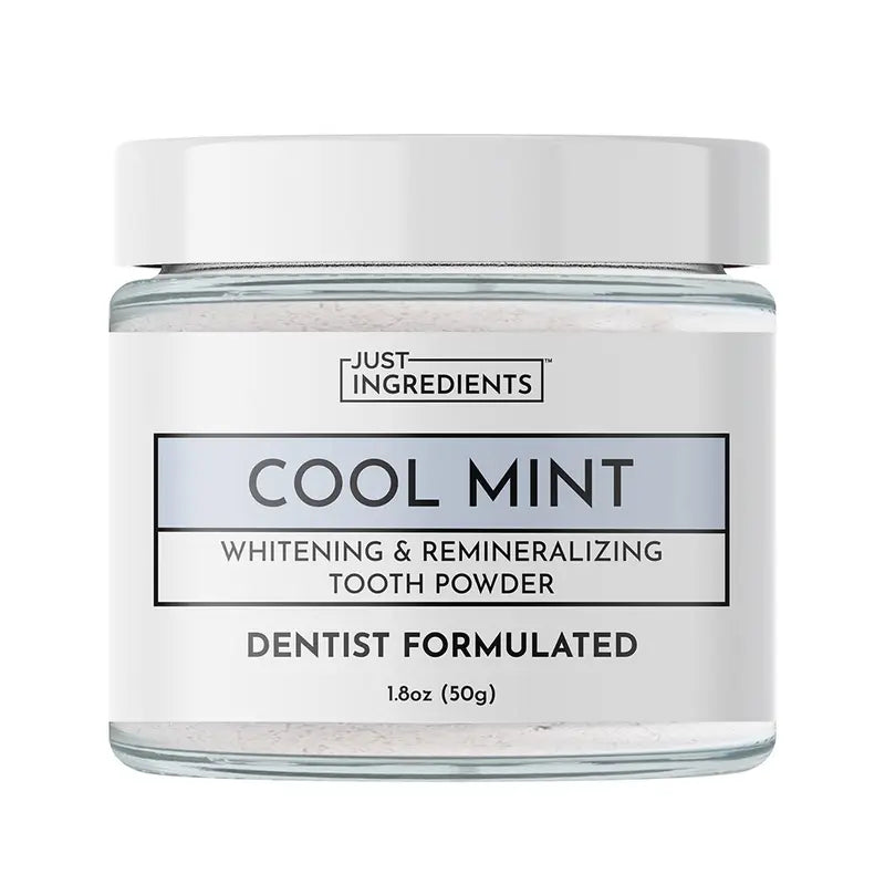 Just Ingredients Remineralizing Tooth Powder - 1.8 Oz - Supports Remineralization & Whitening* - Fluoride-Free Oral Care - Hydroxyapatite, Bentonite & Mineral-Rich Ingredients