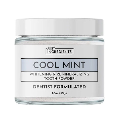 Just Ingredients Remineralizing Tooth Powder - 1.8 Oz - Supports Remineralization & Whitening* - Fluoride-Free Oral Care - Hydroxyapatite, Bentonite & Mineral-Rich Ingredients