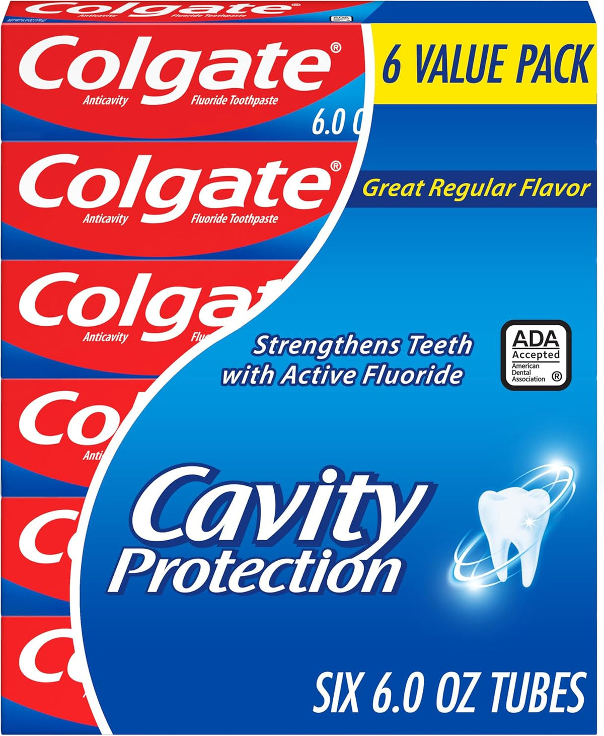 Cavity Protection Fluoride Toothpaste, Mint, 6 Pack, 6 Oz
