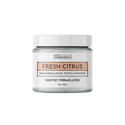 Just Ingredients Remineralizing Tooth Powder - 1.8 Oz - Supports Remineralization & Whitening* - Fluoride-Free Oral Care - Hydroxyapatite, Bentonite & Mineral-Rich Ingredients