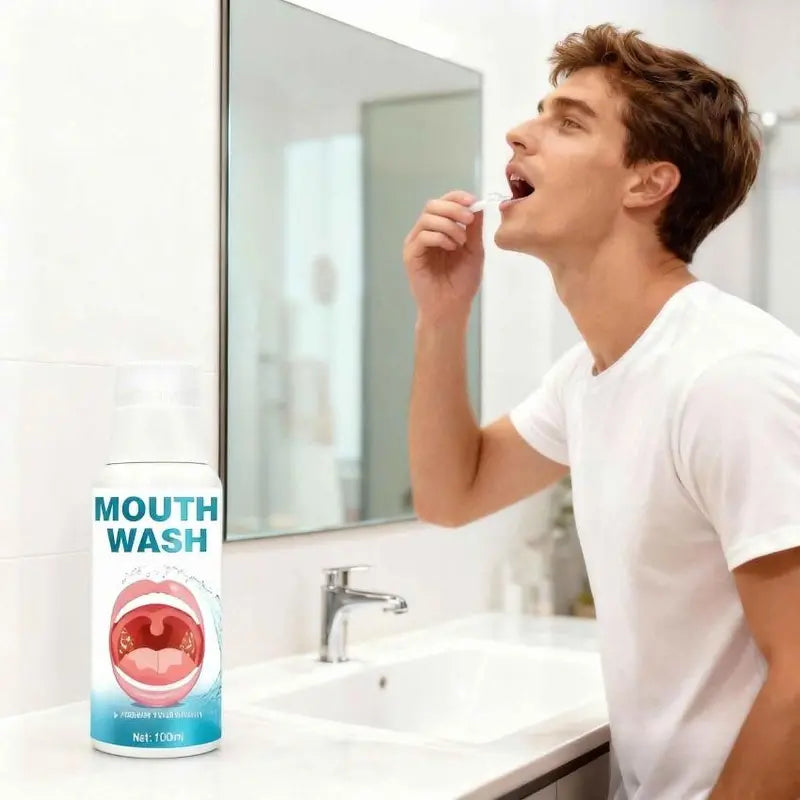 Alcohol-Free Coconut Oral Rinse Mouthwash - Liquid, Mint, Non-Medical, No Harsh Additives, Tonsil Stone Care, Youth Daily Use, Breath Freshening, 120Ml Bottle