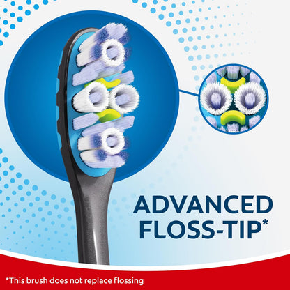 360 Floss-Tip Toothbrush Pack, Medium Adult Toothbrushes, 4 Pack