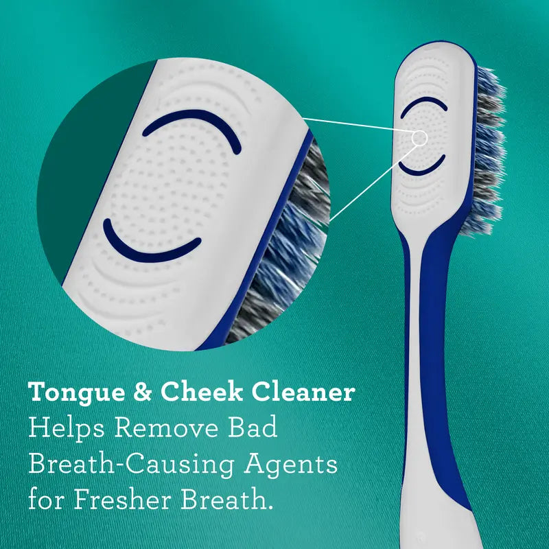 Gurunanda Gentle Giant Toothbrush with Dual Action Flossing Spiral Bristles - Ergo Dexa Grip - Helps in Teeth Whitening, BPA Free, (4 Count)