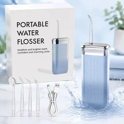 Mini Water Flosser for Travel, Cordless Oral Irrigator IPX7 Waterproof, 180Ml Large Tank Portable Dental Cleaner, USB Rechargeable, Multi-Mode Teeth & Gum Care for Braces & Sensitive Teeth