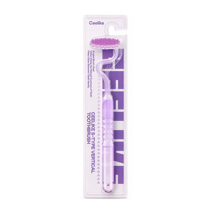 CEELIKE S-Shaped Oral Toothbrush 2-Pcs Set - Ergonomic Curved Plastic Handle, Soft Bristles for Deep Teeth Cleaning, Back Teeth Reach, Unscented Non-Mechanical Dental Brushes for Adults' At-Home Daily Oral Care