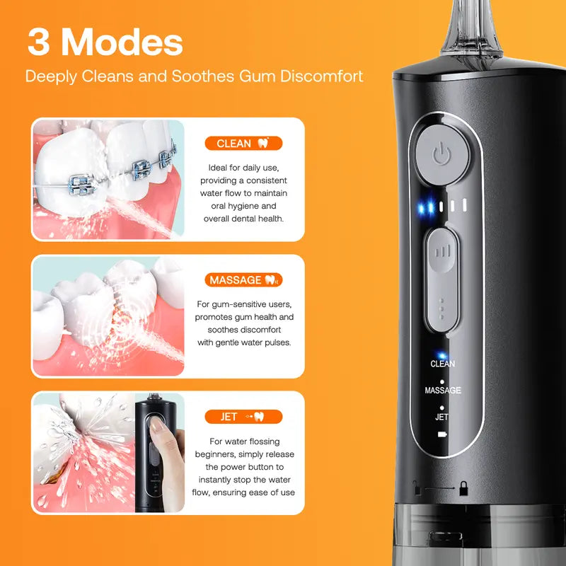 Bitvae C1/C5/C6 Cordless Plastic Oral Irrigator Flosser - Rechargeable (40-Day Battery Life Included), Powerful, IPX7 Waterproof, Adjustable Nozzle, USB Port, 60S Full Mouth Clean, Gum Health, Selfcare Dental Kit
