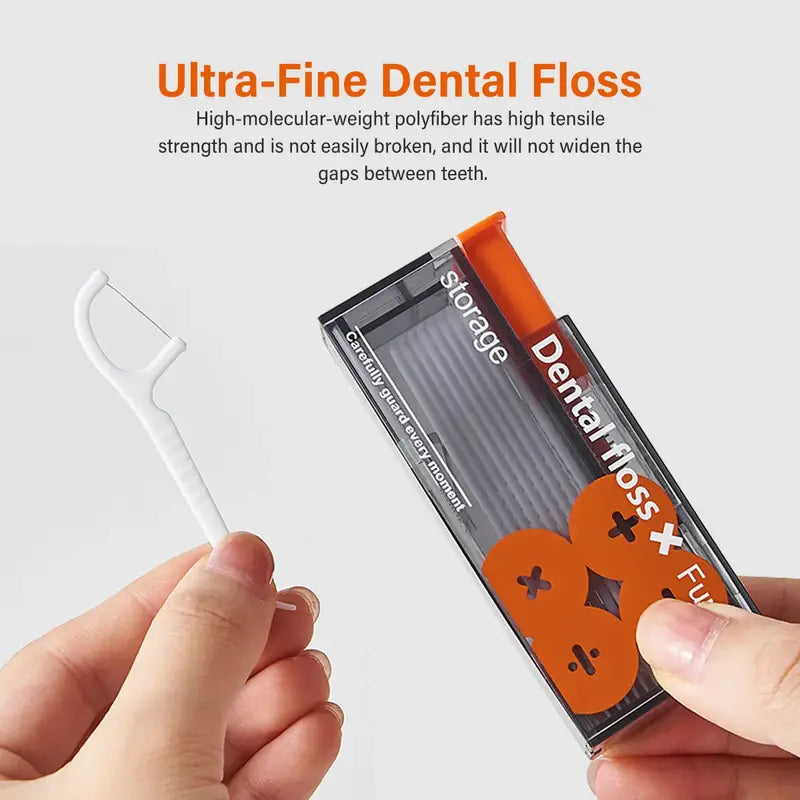 Portable Floss Dispenser, Interdental Flosser, 1 Count Automatic Toothpick Holder, Toothpick Storage Box for Home & Travel, Home Organizer, Oral Care Supplies, Dental Accessories