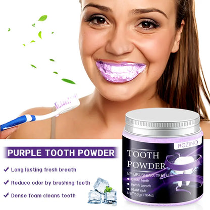 ROZINO Teeth Cleaning Powder - Mild, Sensitive-Friendly Natural Mouth Care for Daily Teeth Brightening, Fresh Breath, Antibacterial Deep Clean Action (50G)