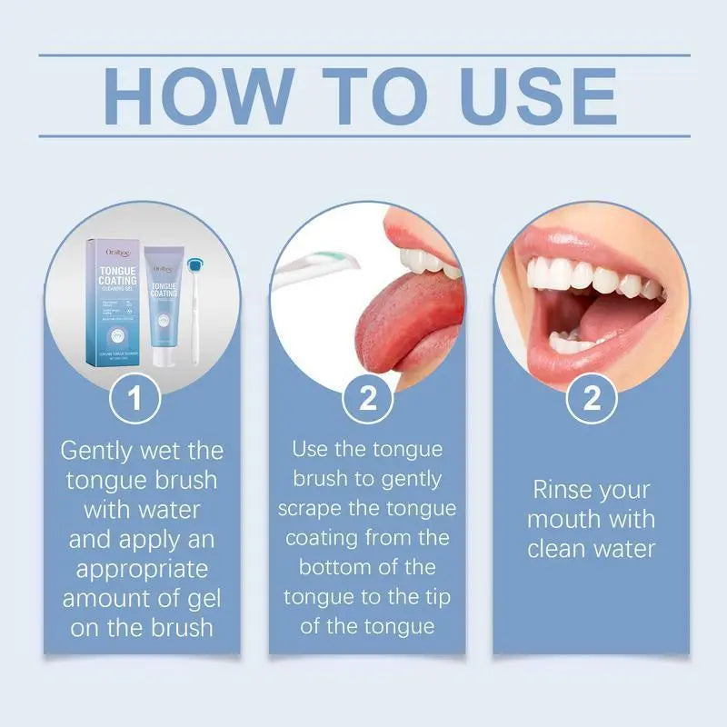 Tongue Cleaning Gel - Fresh Breath Oral Care Multi-Pack, Daily Mouth Odor Removal, Hygienic Dental Cleansing Solution Gentle Cleanser