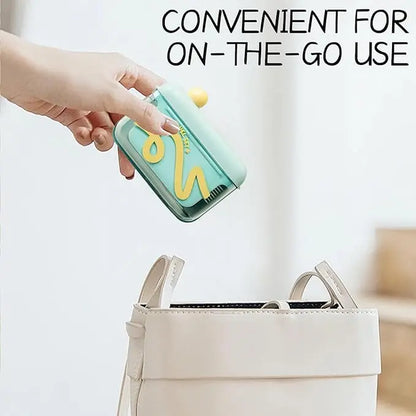 Travel-Sized Storage Case - Features an Automatic Pop-Up Dispenser, Portable and Refillable, Perfect for Oral Care at Home, in Restaurants, and While Traveling.