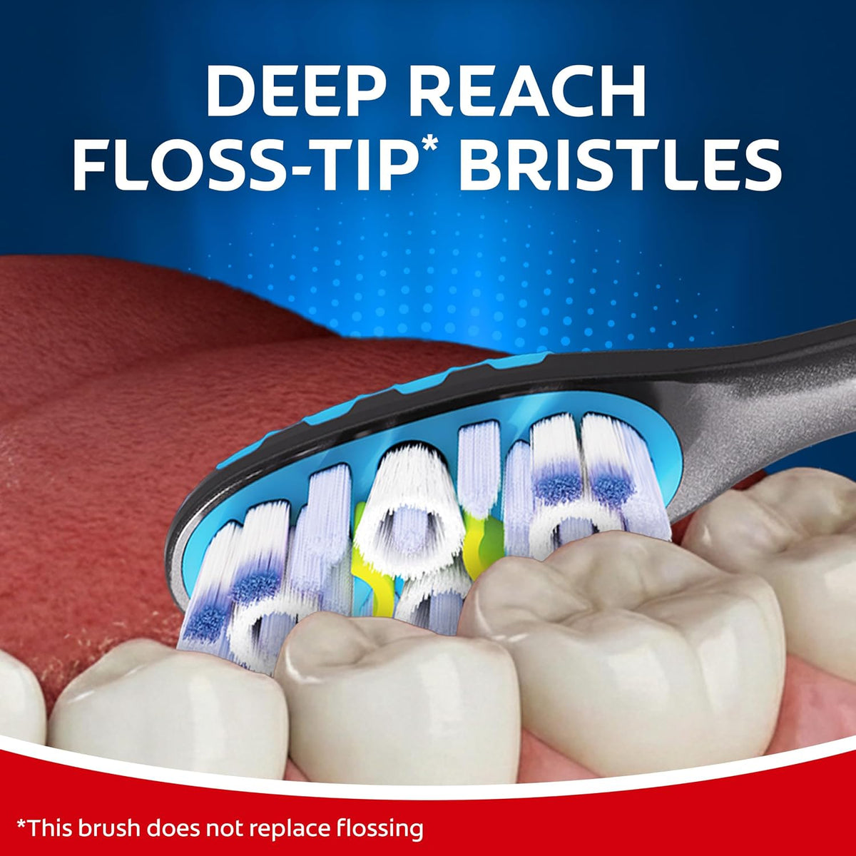 360 Floss-Tip Toothbrush Pack, Medium Adult Toothbrushes, 4 Pack