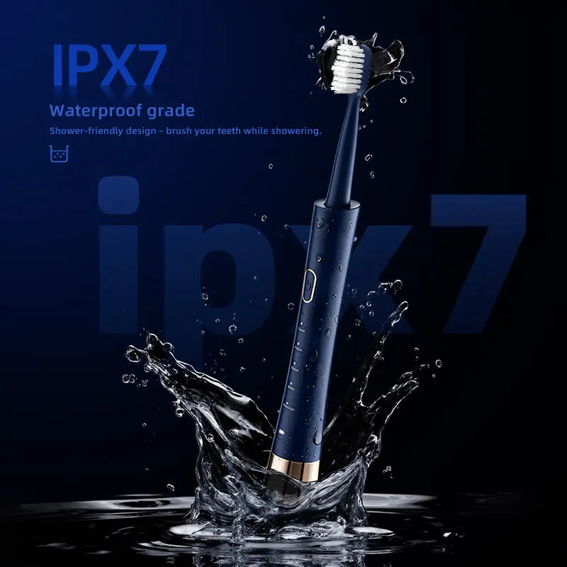 GMUX Sonic Electric Toothbrush - Cordless Rechargeable Adult Bathroom Gadget with 8 Dupont Bristle Heads, 5 Modes, Smart Timer, IPX7 Waterproof, USB Charge, 500Mah Battery, Couples Cool Gifts for Adults, Self Care & Personal Care Gadgets