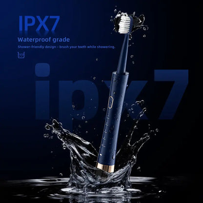 GMUX Sonic Electric Toothbrush - Cordless Rechargeable Adult Bathroom Gadget with 8 Dupont Bristle Heads, 5 Modes, Smart Timer, IPX7 Waterproof, USB Charge, 500Mah Battery, Couples Cool Gifts for Adults, Self Care & Personal Care Gadgets