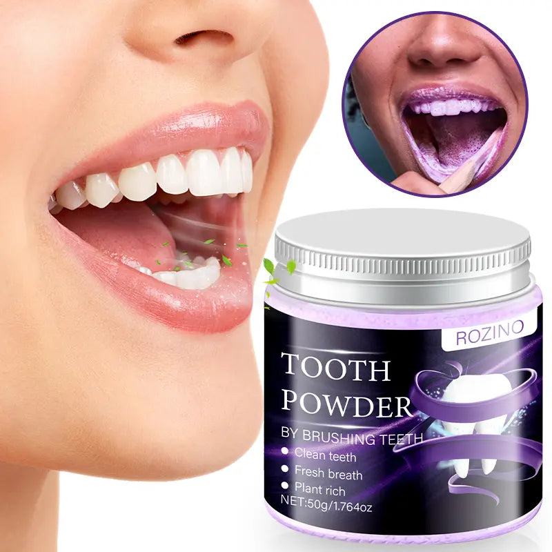 ROZINO Teeth Cleaning Powder - Mild, Sensitive-Friendly Natural Mouth Care for Daily Teeth Brightening, Fresh Breath, Antibacterial Deep Clean Action (50G)