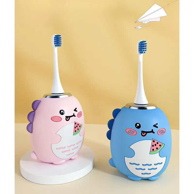 Kids U-Shape Head Rechargeable Sonic Electric Toothbrush - Food-Safe Silicone, Bpa-Free, 3 Smart Vibration Modes, 4 Replacement Brushes, IPX7 Waterproof, Full Coverage Oral Care for Sensitive Mouths (Rechargeable Electronic Toothbrushes for Unisex Kids)