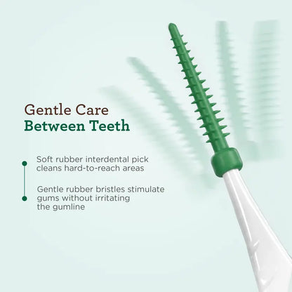 Gurunanda 2 in 1 Dental Floss Picks with Interdental Pick, Complete Oral Care for Healthy Teeth & Gums, Non-Slip Grip Handle, No Break or Shred Flosser, Mint Flavor, 300 Ct