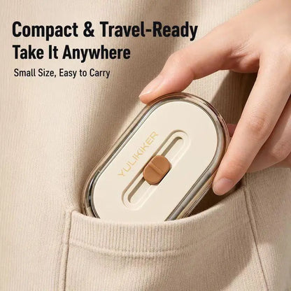 Portable Automatic Floss Pick Dispenser - Dual-Head Dental Floss Holder, 1-Touch Dust-Proof Refillable Case for Travel & Home, Lightweight Oral Care Home Organizer